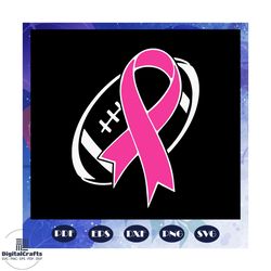 cancer ribbon with football svg, football svg, football lover gift, cheerleader, tackle cancer svg, go fight cure, grung