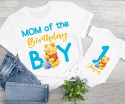 winnie the pooh birthday shirts, pooh birthday matching shirts, pooh bear birthday family matching shirts