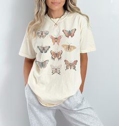 vintage butterflies comfort colors graphic tee, t shirt butterfly