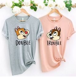 chip and dale shirt, double trouble shirt, disney couple shirts, disney family s