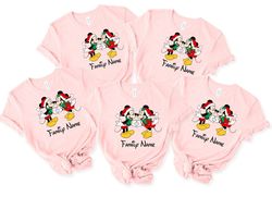 custom mickey and minnie mouse christmas tee, disney mickey and minnie shirt