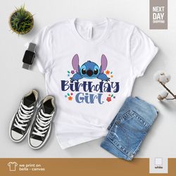 stitch birthday shirt birthday girl tee disney stitch shirt birthday party tee kids birthday tee girls gift shirt lovely