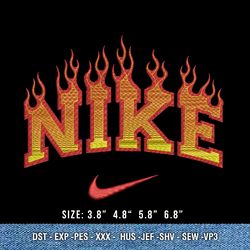 nike flame  / nike embroidery design/nike design/ embroidery pattern/ design pes dst vp3  format