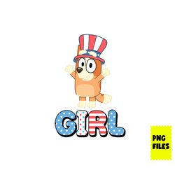 bingo 4th of july girl png, 4th of july png, bluey 4th of july png, bingo png, cartoon png, bluey png digital file