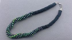 necklace-harness.emerald in the night.gift for a woman.