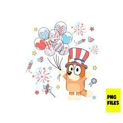 bluey bingo happy 4th of july png, 4th of july png, bluey 4th of july png, bluey png, patriotic png digital file