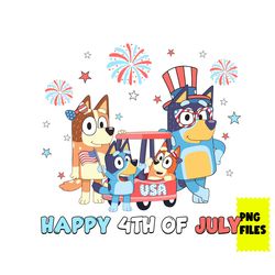 bluey family happy 4th of july png, 4th of july png, bluey 4th of july png, bluey png, patriotic png digital file