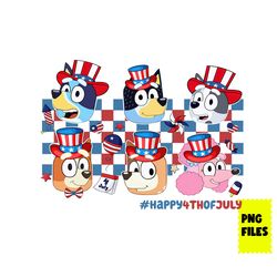 bluey friends happy 4th of july png, 4th of july png, bluey 4th of july png, bluey png, patriotic png digital file
