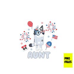 bluey aunt 4th of july png, 4th of july png, bluey 4th of july png, muffin png, bluey patriotic png digital file