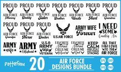 air force bundle svg designs