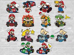 super mario svg, mario kart svg, digital clipart, super mario cricut, cut files for cricut, png, eps