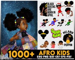 afro kid mega bundle svg, black kids svg bundle, cute kids cricut silhouette cut file