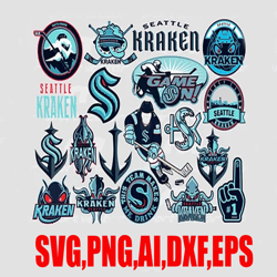 95 files,19 designs,seattle kraken nhl svg cut files hockey clipart bundle,hockey svg bundle,nhl svg/insatnt downlod