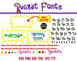 rugrats font svg, rugrats alphabet, rugrats letters svg, png