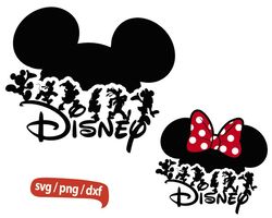 half mickey and minnie svg, mickey or minnie silhouete svg, half mickey svg, hairbow svg, disney svg