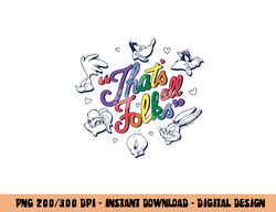 looney tunes that s all folks group faces rainbow text v2  png, sublimation