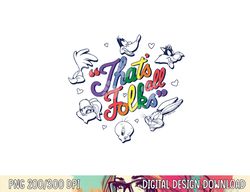 looney tunes that s all folks group faces rainbow text v2  png, sublimation