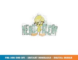 looney tunes tweety nerd alert  png, sublimation