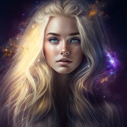 galaxy blond girl, hd, foto