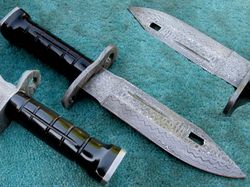 bayonet knife , 12" superior hand made damascus blade bayonet hunting knife