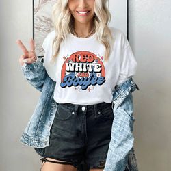 red white and boujee tee, retro groovy 4th of july shirt,patriotic rainbow shirt, memorial day tee,happy 4th of july shi