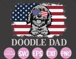 Mens Doodle Dad Goldendoodle Dog American Flag 4th of July Svg, Eps, Png, Dxf, Digital Download