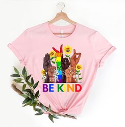 be kind sign language shirt, be kind rainbow shirt, be kind t-shirt, kindness shirt,
