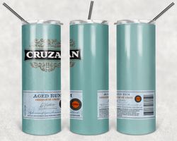 cruzan rum bottle tumbler wrap design, soda tumbler, 20oz tumbler designs