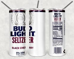 bud light seltzer black cherry  20oz tumbler designs, alcohol label tumbler, tumbler wrap designs