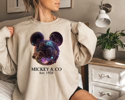 mickey & co sweatshirt galaxy, disney sweatshirt, disney shirts, unisex sweatsh