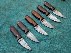 superior damascus steak knife set , hand made damascus steel kitchen steak knife