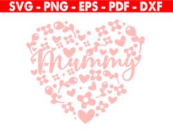 Mammy Floral Heart Svg, Mama Svg, Mammy Svg, Mammy Birthday, Mother's Day Shirt Svg, Cricut And Silhouette
