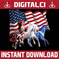 Patriotic US Flag 4th Of July Horse Lovers American Flag Png, America Horse Png, Patriotic USA Flag PNG, Digital Downloa