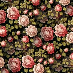 retro rose garden wallpaper 40 seamless tileable repeating pattern