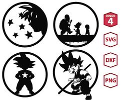 dragonball silhouette svg, goku dragon ball z svg