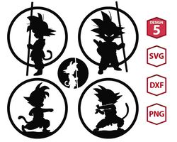 dragonball silhouette svg 02, goku dragon ball z svg