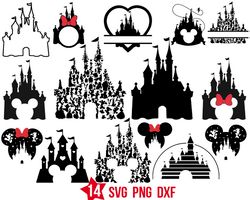 disney castle silhouette svg, magic disney castle svg, magic kingdom svg, png