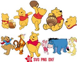 winnie the pooh svg, pooh birthday svg, winnie the pooh png