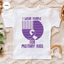 military kids shirt, military child awareness, month of the military child tshirt, military kids gift, i wear purple for