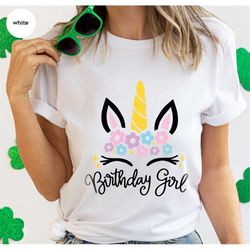 unicorn birthday shirts, birthday gifts for her, kids birthday tshirts, cute graphic tees for women, birthday party shir