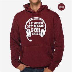 gamer long sleeve shirt, gamer gift for men, gamer hoodie, funny gamer crewneck sweatshirt, sweatshirts for men, game bo