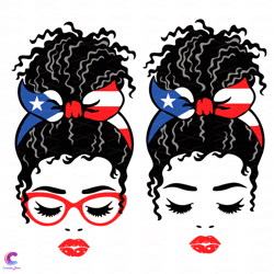 american girl messy bun svg, trending svg, american flag bandana, messy bun svg,