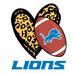 detroit lions leopard heart svg