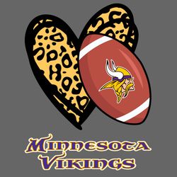 minnesota vikings leopard heart svg