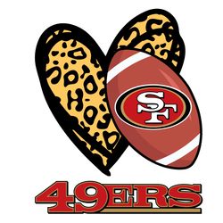 san francisco 49ers leopard heart svg