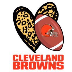 cleveland browns leopard heart svg