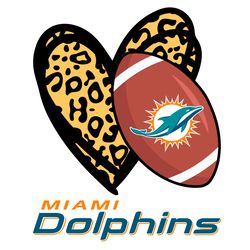 miami dolphins leopard heart svg