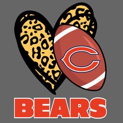 chicago bears leopard heart svg