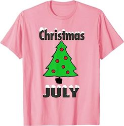 merry christmas in july party t-shirt funny summer xmas tree