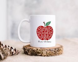 Personalized Apple Mug, Teacher Mug, Back to School Mug, Custom Teaching Mug, Kinderg